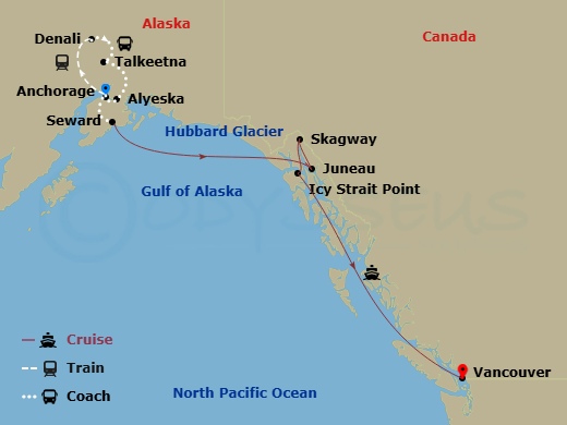 10N Alaska Wildlife Explorer Ct 1B Route Map