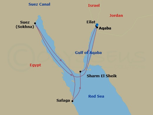 Ancient Wonders Of Israel, Egypt & Jordan Route Map