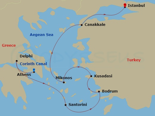 Luxury Cruise Connections - Itinerary: Aegean Sea Odyssey Via The ...