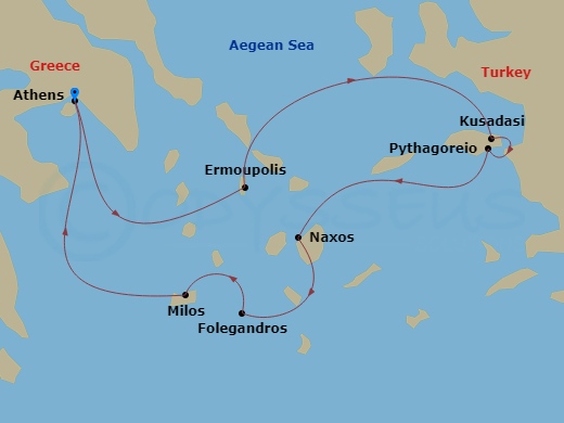 Off The Beaten Path Greek Isles Route Map