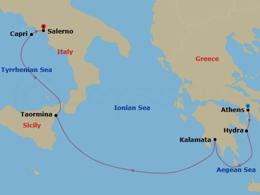 Greece To Italy: Mediterranean Coastlines? Route Map