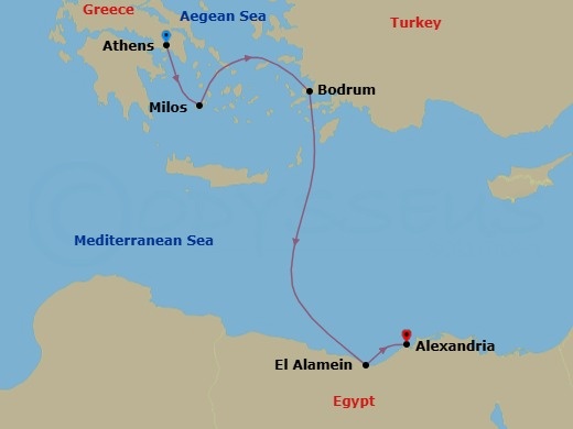 Greece To Egypt: A Grand Mediterranean Passage Route Map