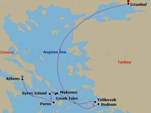 Greece To Turkiye: An Aegean Passage I Route Map