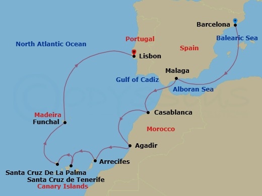Mediterranean Crescendo Route Map