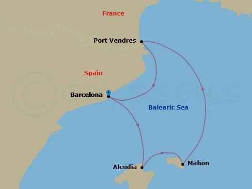 Quick Getaways: Balearic Islands And Port Vendres Escape Route Map