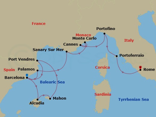 Yachtsman's Dreams Of The Riviera Route Map
