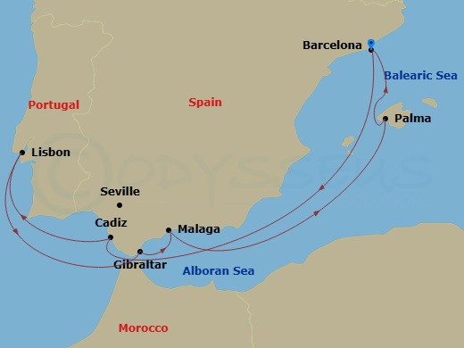 8-Day Mediterranean Route Map