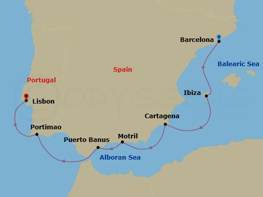 Barcelona To Lisbon Route Map
