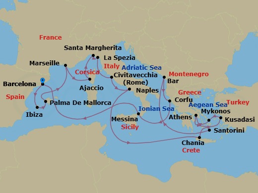 The Best Of The Mediterranean Route Map