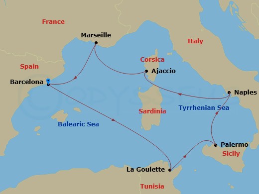 8-Day Mediterranean Route Map