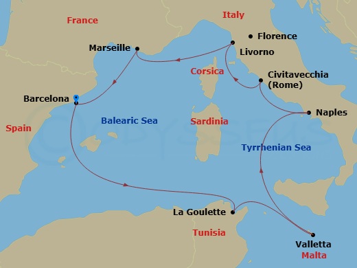 10 Day Mediterranean Route Map