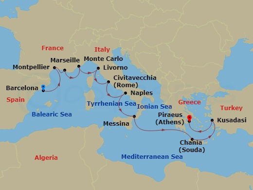 Mediterranean Antiquities Route Map
