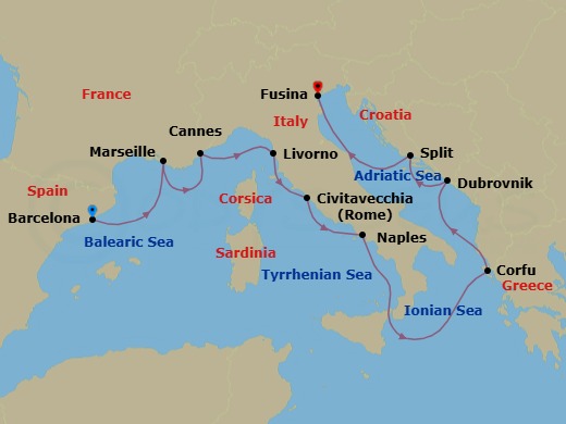 Mediterranean Odyssey Route Map