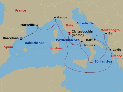10-Day Mediterranean Route Map