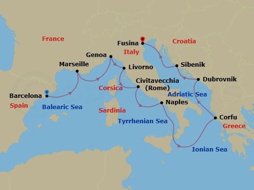 Mediterranean Odyssey Route Map