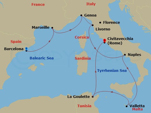 10-Day Mediterranean Route Map