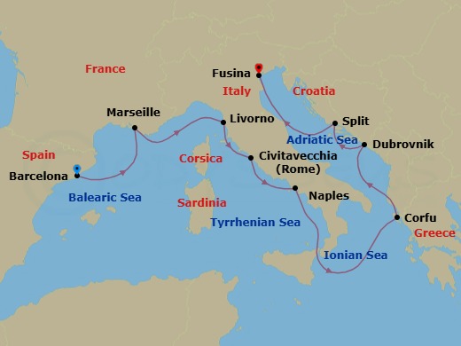 Mediterranean Odyssey Route Map