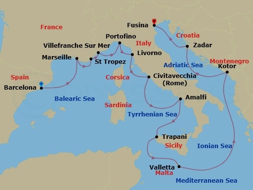 Olive Trees & Lavender Fields Route Map