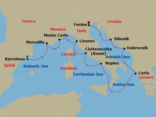 Mediterranean Odyssey Route Map