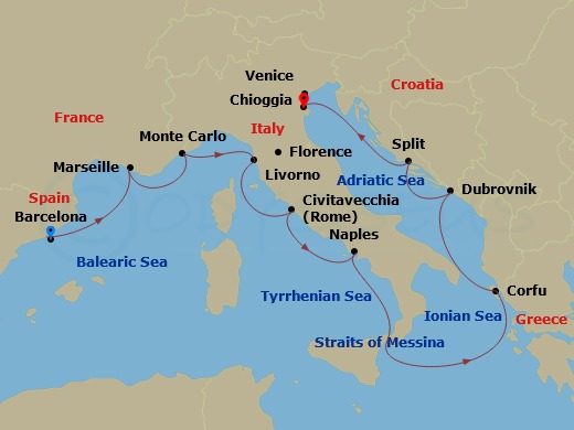 Mediterranean Odyssey Route Map