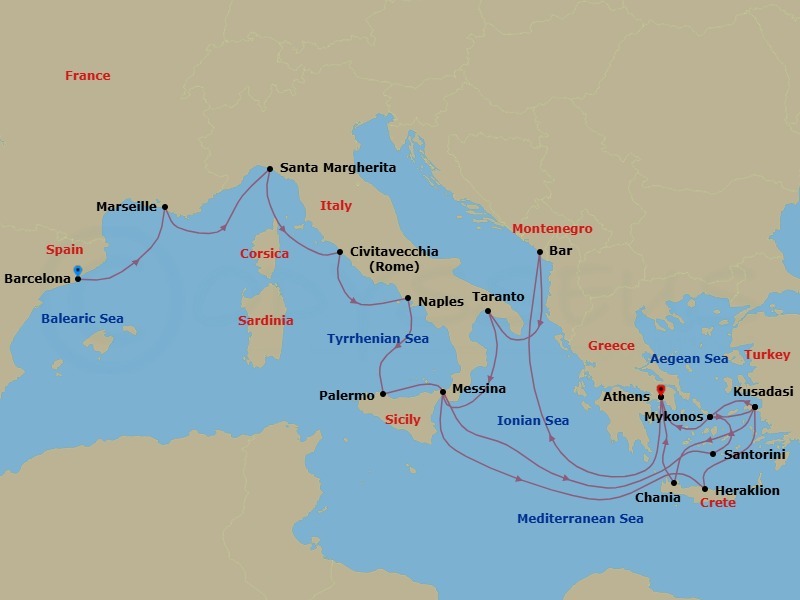 The Best Of The Mediterranean Route Map