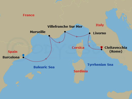 Iconic Western Mediterranean Route Map