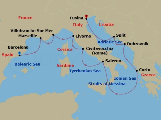 Mediterranean Odyssey Route Map