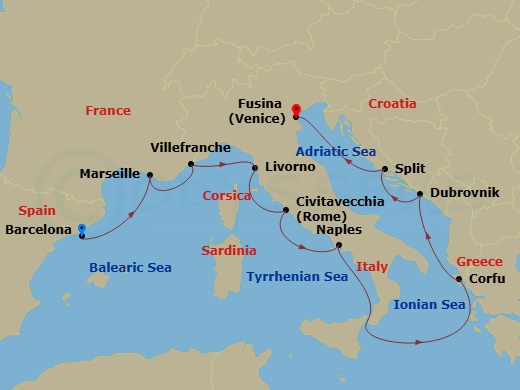 Mediterranean Odyssey Route Map