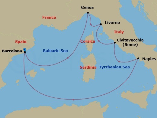 Itinerary schematic diagram