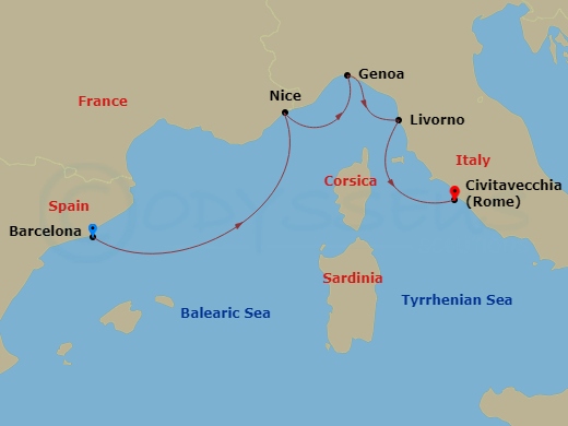 Europe's Winter Riviera Route Map