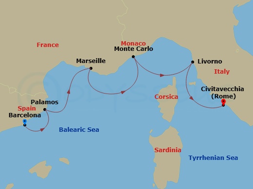 Iconic Western Mediterranean Route Map