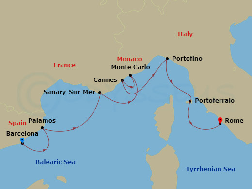 Yachtsman's Harbors Of The Rivieras Route Map