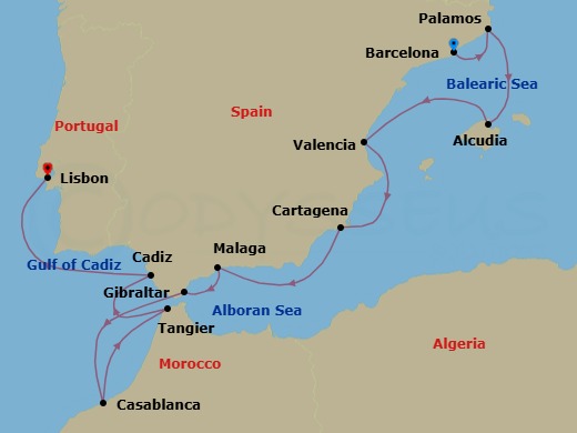 Barcelona To Lisbon Route Map