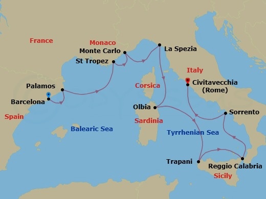 Italian Celebration Route Map
