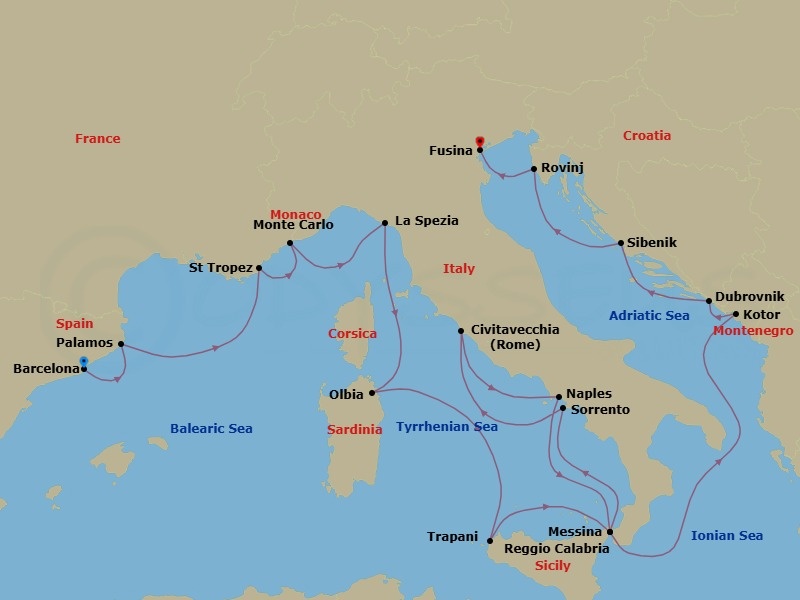 Italia In Full Route Map