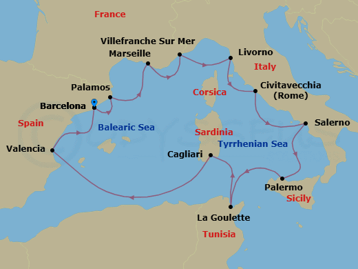 Gems Of The Mediterranean Route Map
