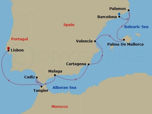 Barcelona To Lisbon Route Map