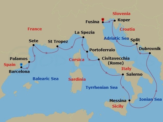 Ages Of Mediterranean Route Map