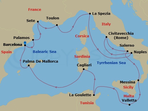 Cathedrals & Castanets Route Map