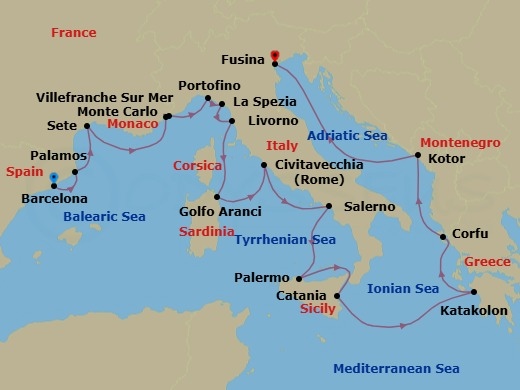 Song Of The Mediterranean Route Map