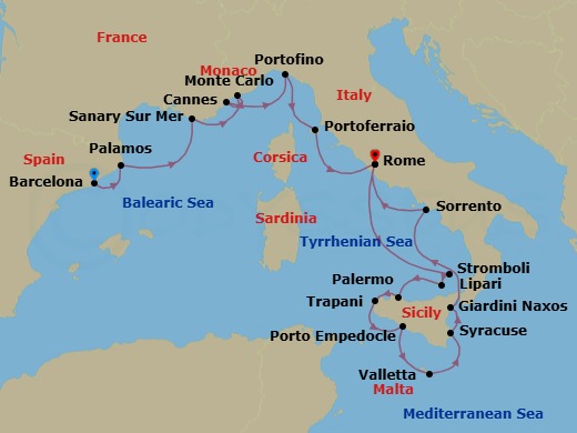 Star Collector: Cruising On The Rivieras Route Map