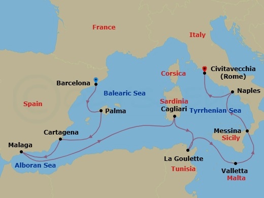 Golden Mediterranean Route Map