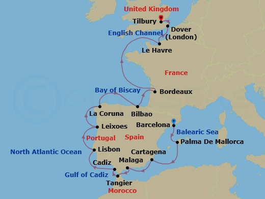 Iconic Western Europe Route Map