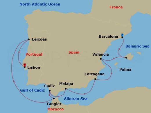 Barcelona To Lisbon Route Map