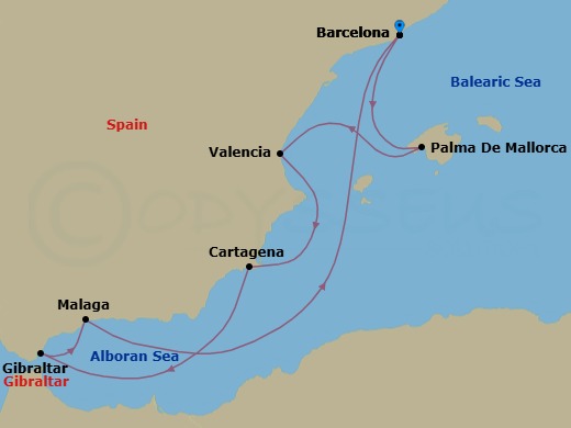 Southern Spain Winter Escapes Route Map