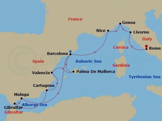 Star Collector: Winter In Spain And The Rivieras Route Map