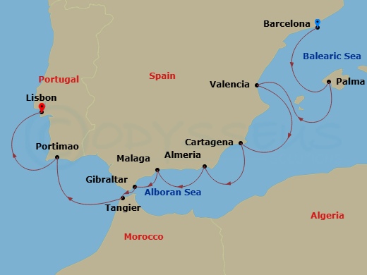 Iberian & Moroccan Wonders: Spain To Portugal Route Map