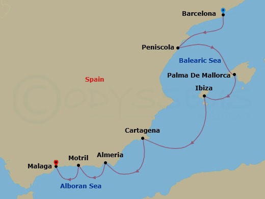 Barcelona To Malaga Route Map