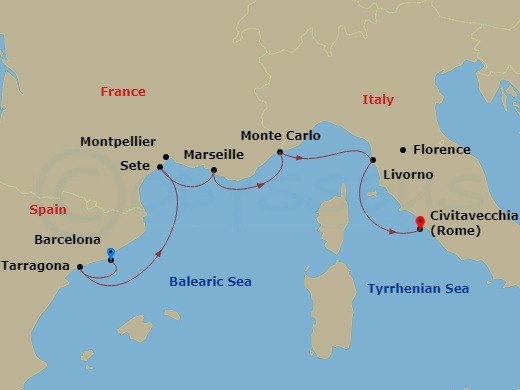 Iconic Western Mediterranean Route Map