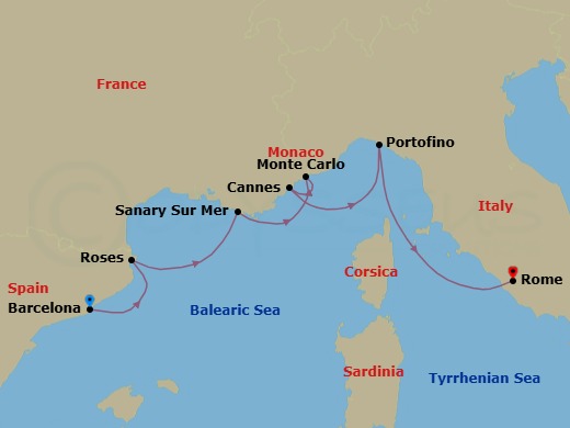 Yachtsman's Harbors Of The Rivieras Route Map